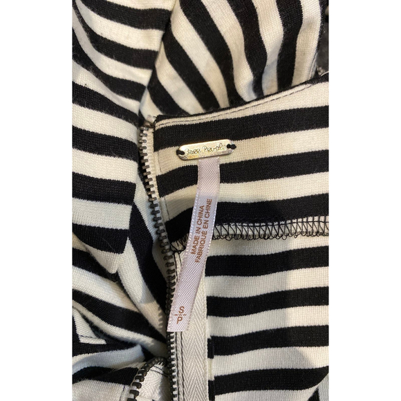 Free People Black White Stripe Fit and Flare Dress Size Small - Picture 7 of 7